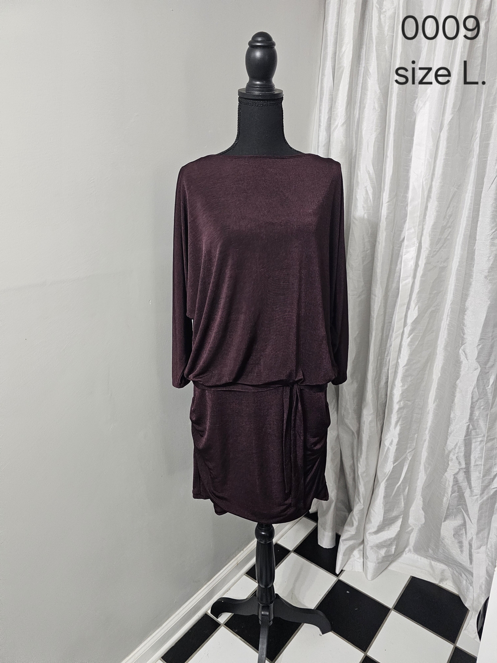 White House Black Market Wine Dolman-Sleeve Mini Dress
